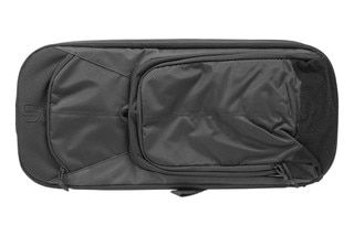 Savior Equipment 30" Specialist Covert Single Rifle Case in Black has exterior accessory compartments.